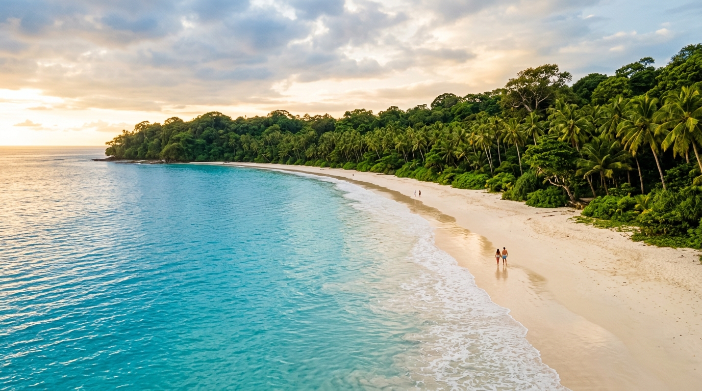 Turquoise crystalline water and white sand beach of Havelock