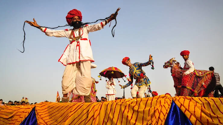 Authentic Rajasthani folk artists and dancers celebrating traditions